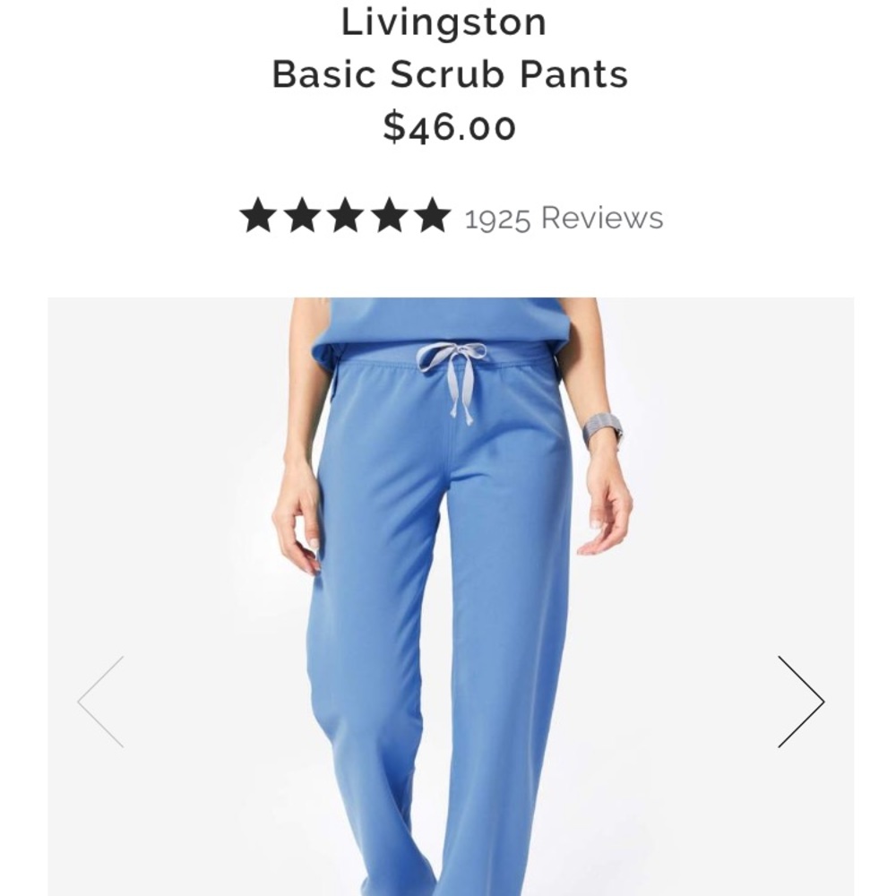 BNWT Figs Livingston Scrub Pants, Ceil Blue Size M